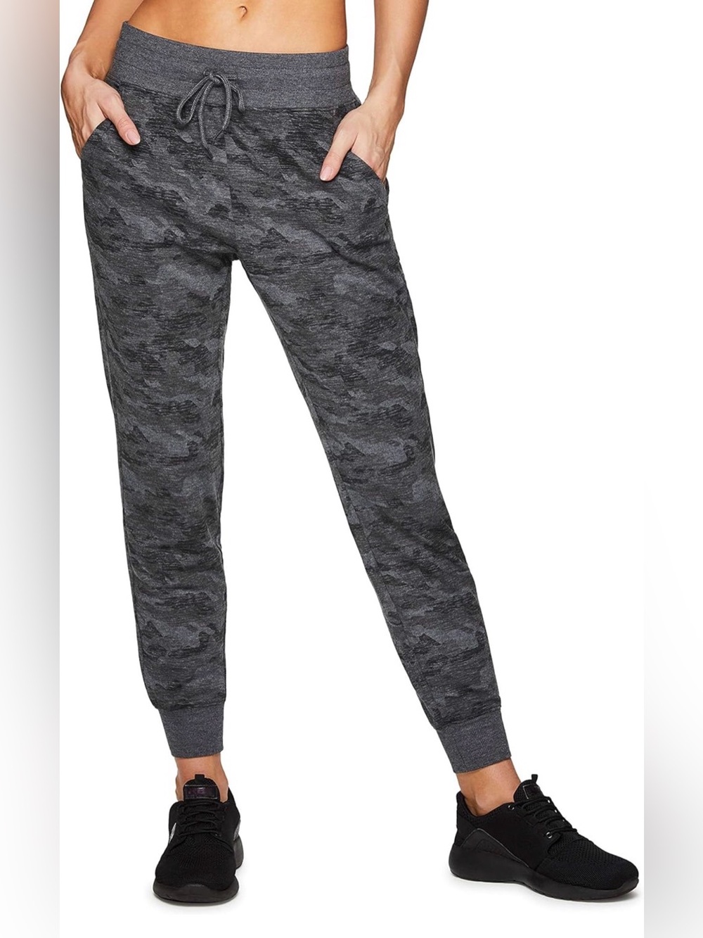 NWOT tek gear Women's Dark Gray/Blue Camouflage Jogger Track Pants
